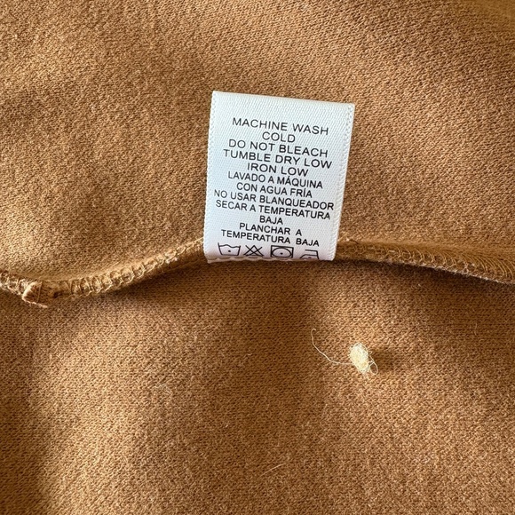 Women's Stitch and Feather Full Length Long Camel Brown Coat - Picture 5 of 9